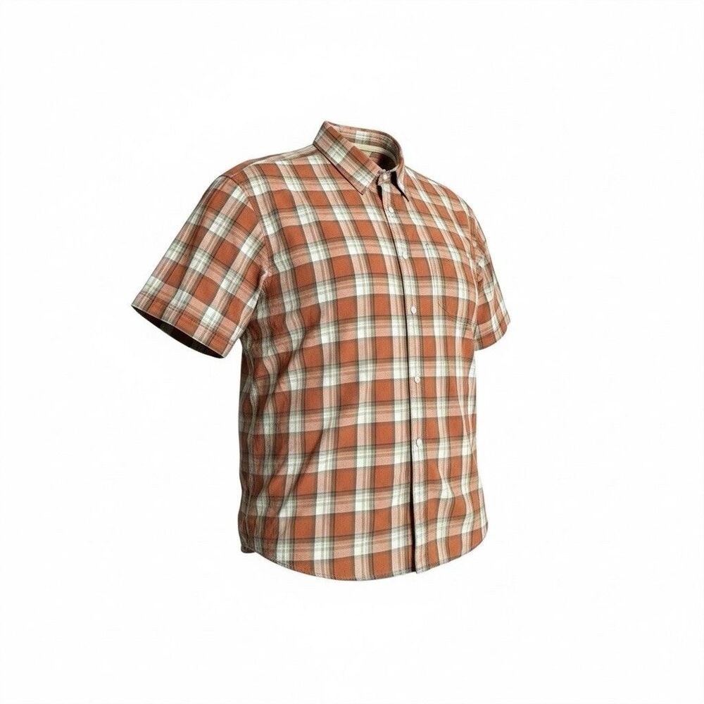 Arrow Blue Jean Co. Shirt Mens XXL Rust Plaid Short Sleeve Button Up Cotton